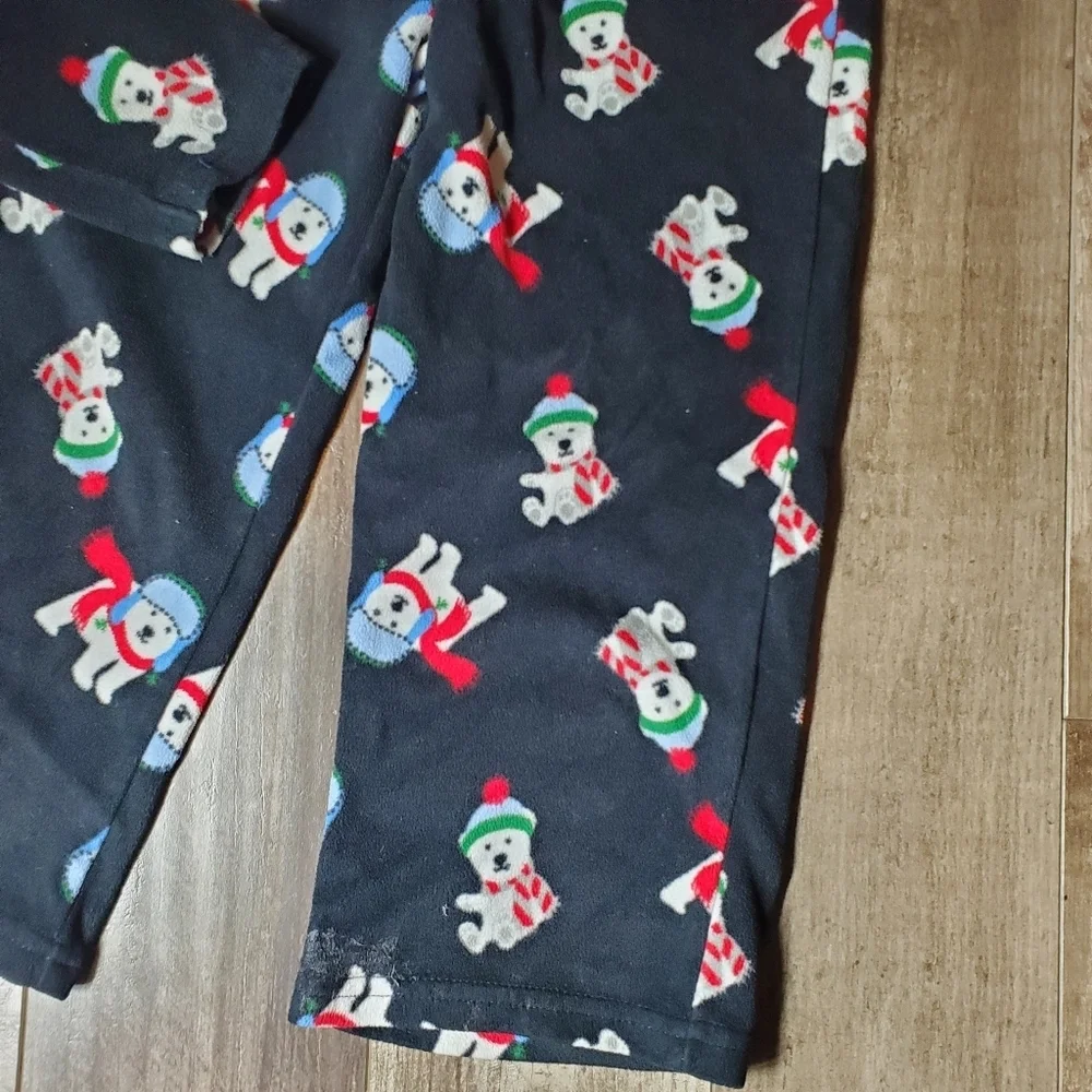 Gymboree 2Pc Black Fleece Winter Christmas Holiday Pajamas Pjs Size XS (3-4) Boy